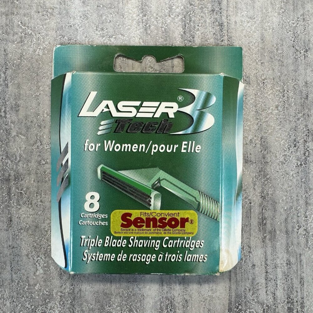 Laser Tech 3 Sensor Razor Blades, Works with Sensor Excel Razor 8 Cartridges New